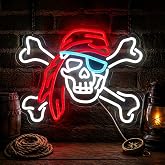 Pirate Neon Lights Halloween Neon Sign, USB Powered LED Decor | Halloween Wall Decor for Bedroom, Game Room, Bar, Party Decoration and Pirate Theme Gift