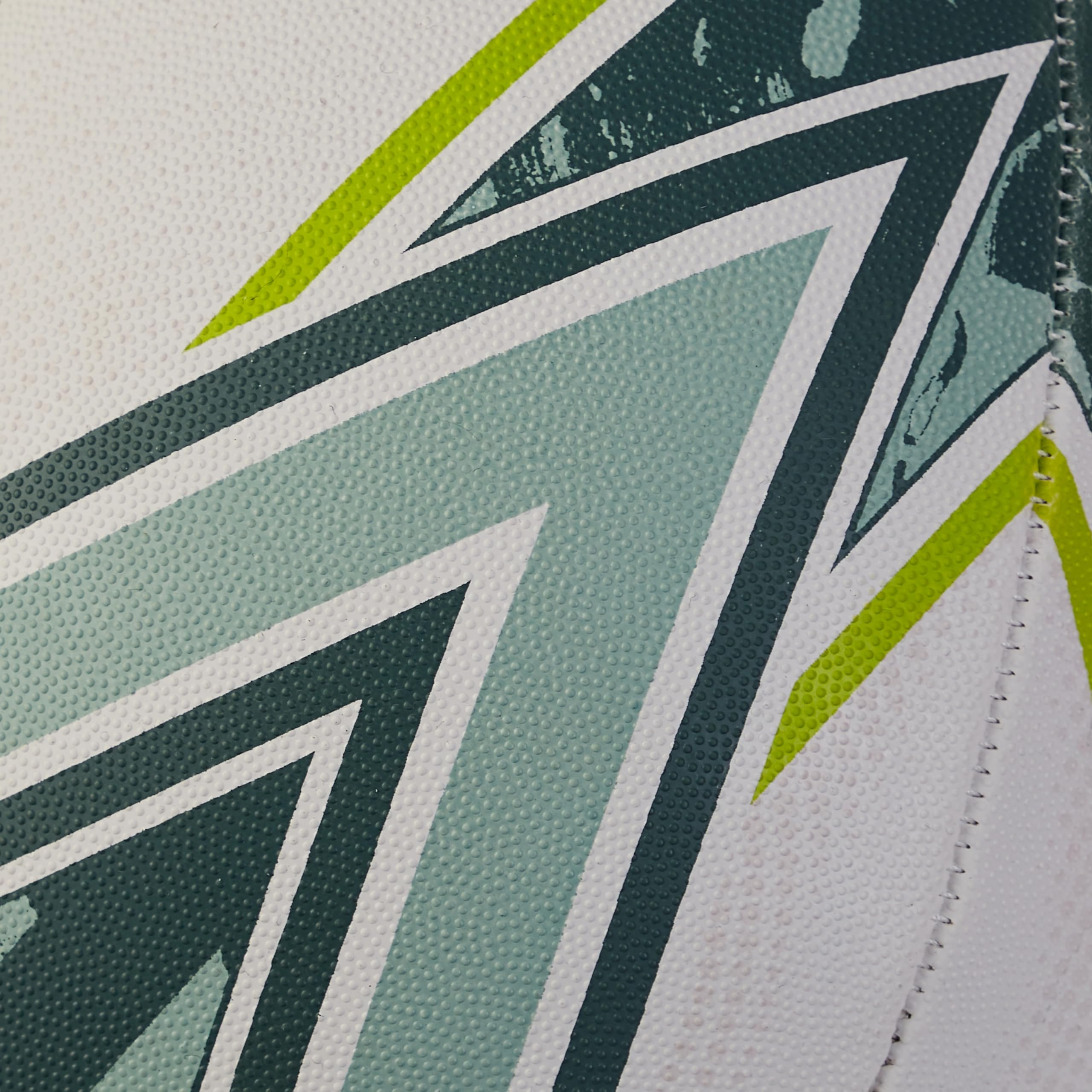 Mitre Sabre D4P Rugby-Ball | Extrastarkes Futter | Volle Gewicht | Sehr beliebt Rugbyball, Weiß/Mint/Limette, 5 6