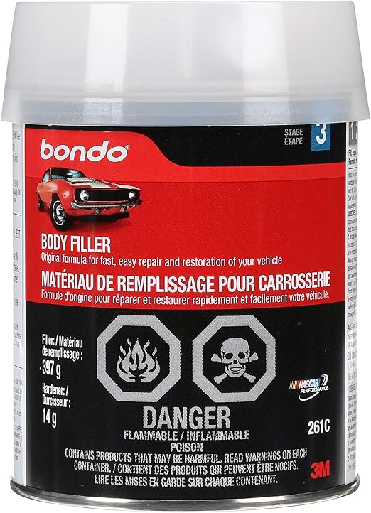 Amazon Com Bondo Body Filler Original Formula For Fast Easy Repair Restoration Of Your Vehicle 14 Oz With 0 5 Oz Hardener Garden Outdoor