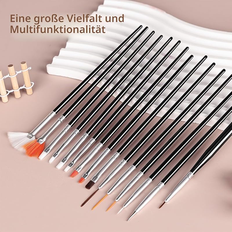 32 Stück Professionelle Nageldesign-Pinsel Nagelzeichnungs-Stifte & Punktierwerkzeuge mit Nagelpinselhalter Präzise Maniküre-Pinsel für Anfänger & Salon geeignet Perfekt für DIY-Nageldesign zu