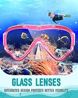 RIOROO Snorkel Set for Children Dry Goggles Anti Fog 4 14 Years view 2