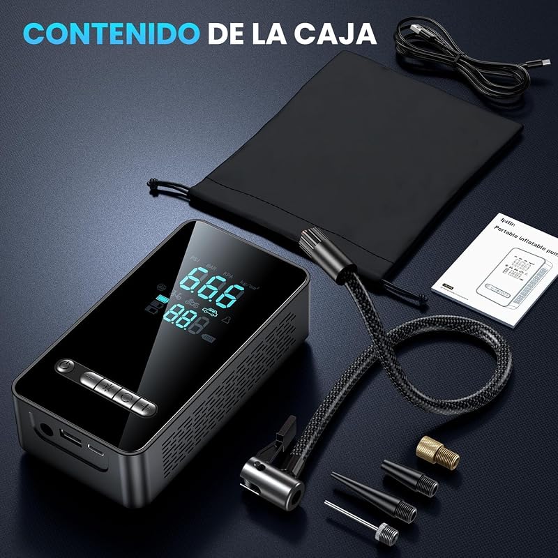 Inflador Ruedas Coche 150 PSI Hinchador Electrico Compresor Aire Compresor — foto 8 de 8
