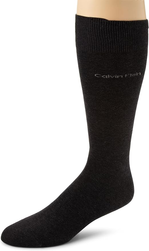Calvin Klein Men's Egyptian Cotton Dress Socks, Graphite Heather, 712