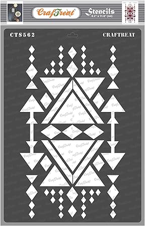 CrafTreat Dreiecksmuster-Schablonen zum Malen auf Holz, Keramik
