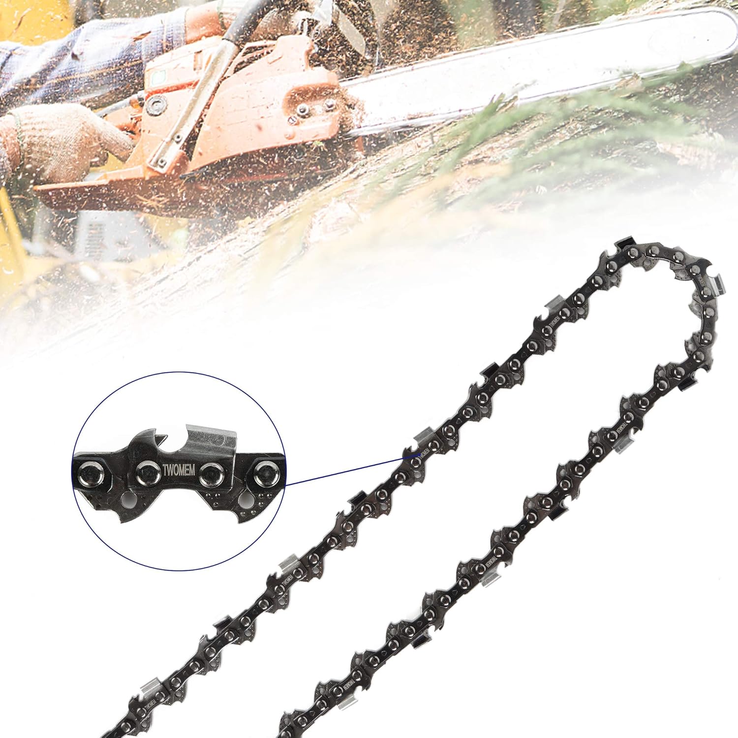 TWOMEM 2PCS S62 18 Inches Chainsaw Chain 3/8’’ LP .05 Inch 62 Drive Links for Craftsman/Sears,Echo,Homelite,Husqvarna,McCulloch,Poulan: Garden & Outdoor