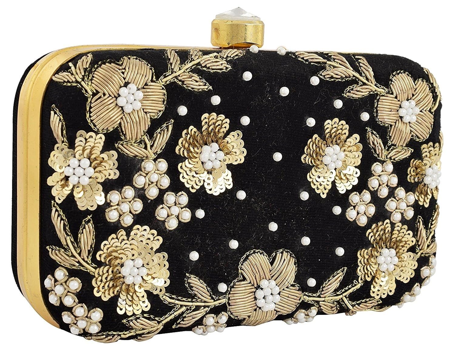 tooba women's 9 flowers box clutch