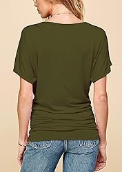 MBJ WT817 Womens Dolman Drape Top with Side
