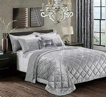 Best Design Jacquard Santiago Bedspread Comforter Set Silver