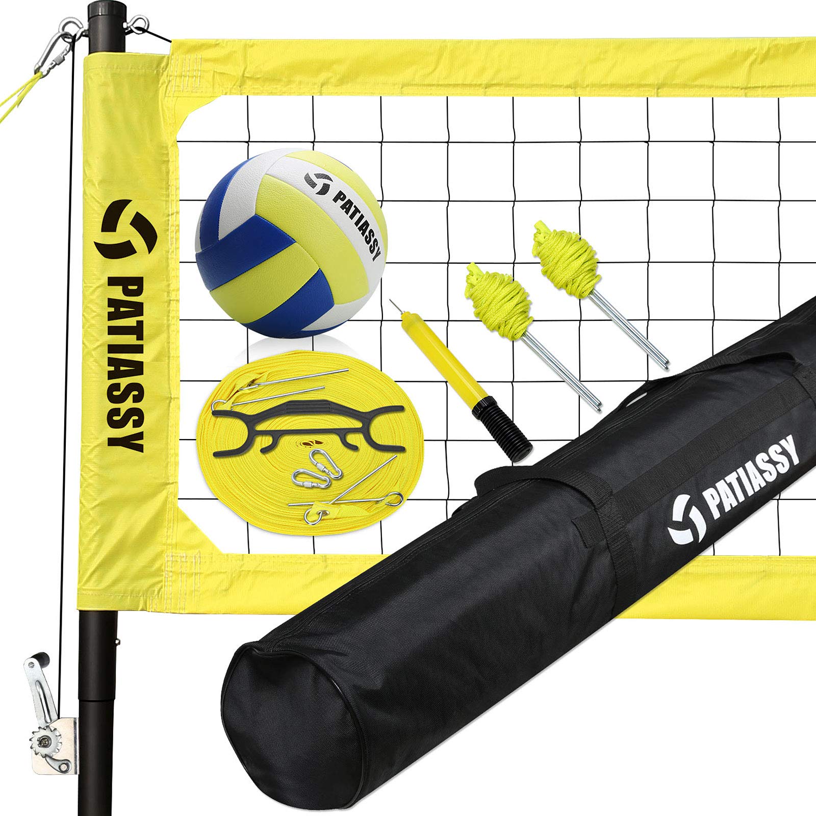 Buy Patiassy Portable Outdoor Volleyball Net Set for Backyard Beach