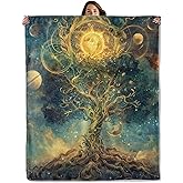 Cosmic Tree of Life Throw Blanket for Boys Girls Kids Adults Women, Fuzzy Warm Soft Cozy Flannel Blankets Gifts for Bedroom, Couch, Travel, Home Decor 50x60 in