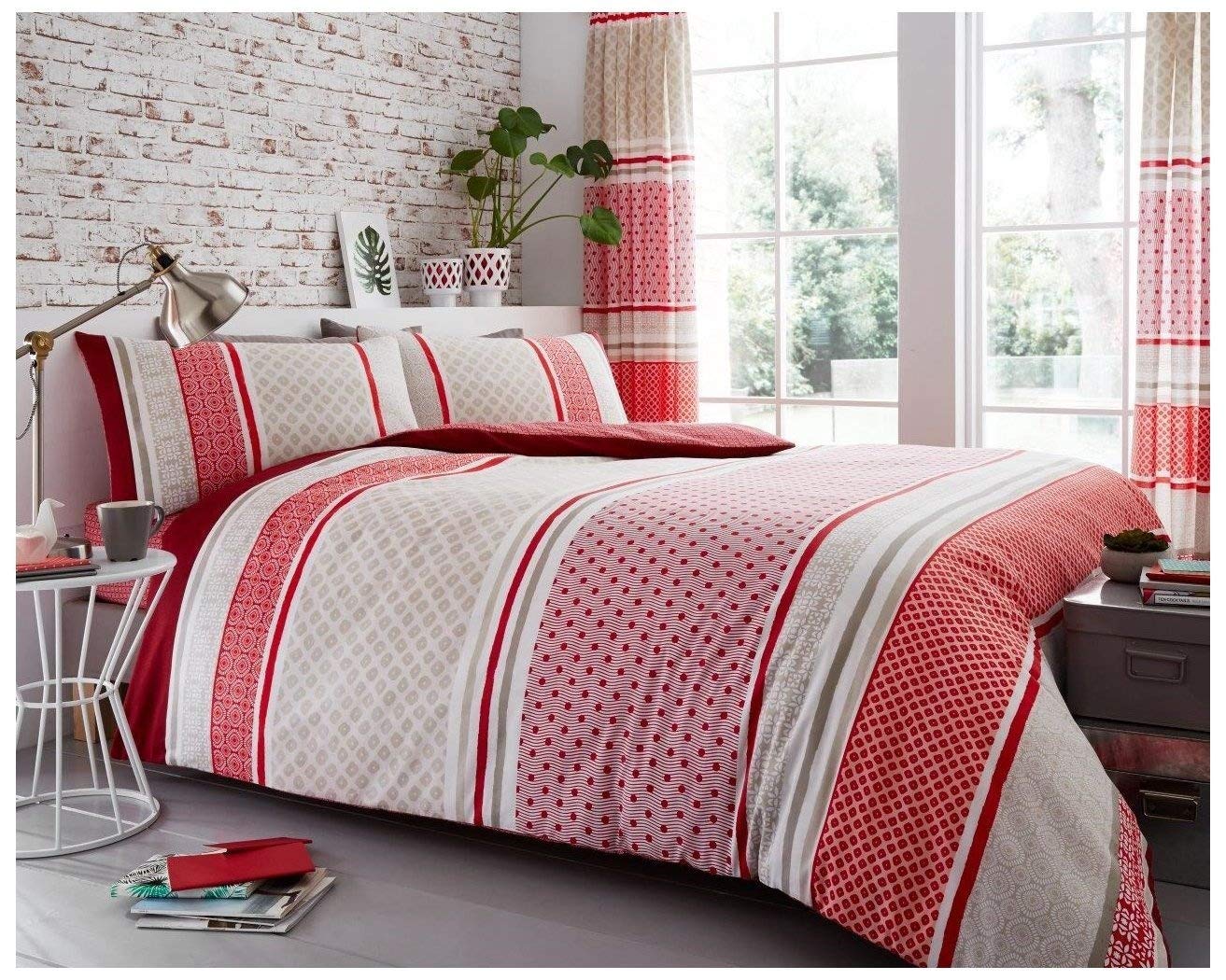 Gaveno Cavailia Luxury CHARTER STRIPE Bed Set with Duvet Cover and Pillow Case, Polyester-Cotton, Natural, King, 11149620