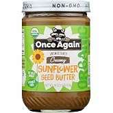 Once Again Organic Sunflower Butter, Unsweetened, No Salt & No Sugar Added - Creamy Sunflower Seed Butter, Dairy and Nut Free