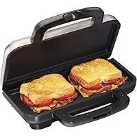 Proctor Silex Deluxe Hot Sandwich Maker, Nonstick Plates, Stainless Steel (25415)