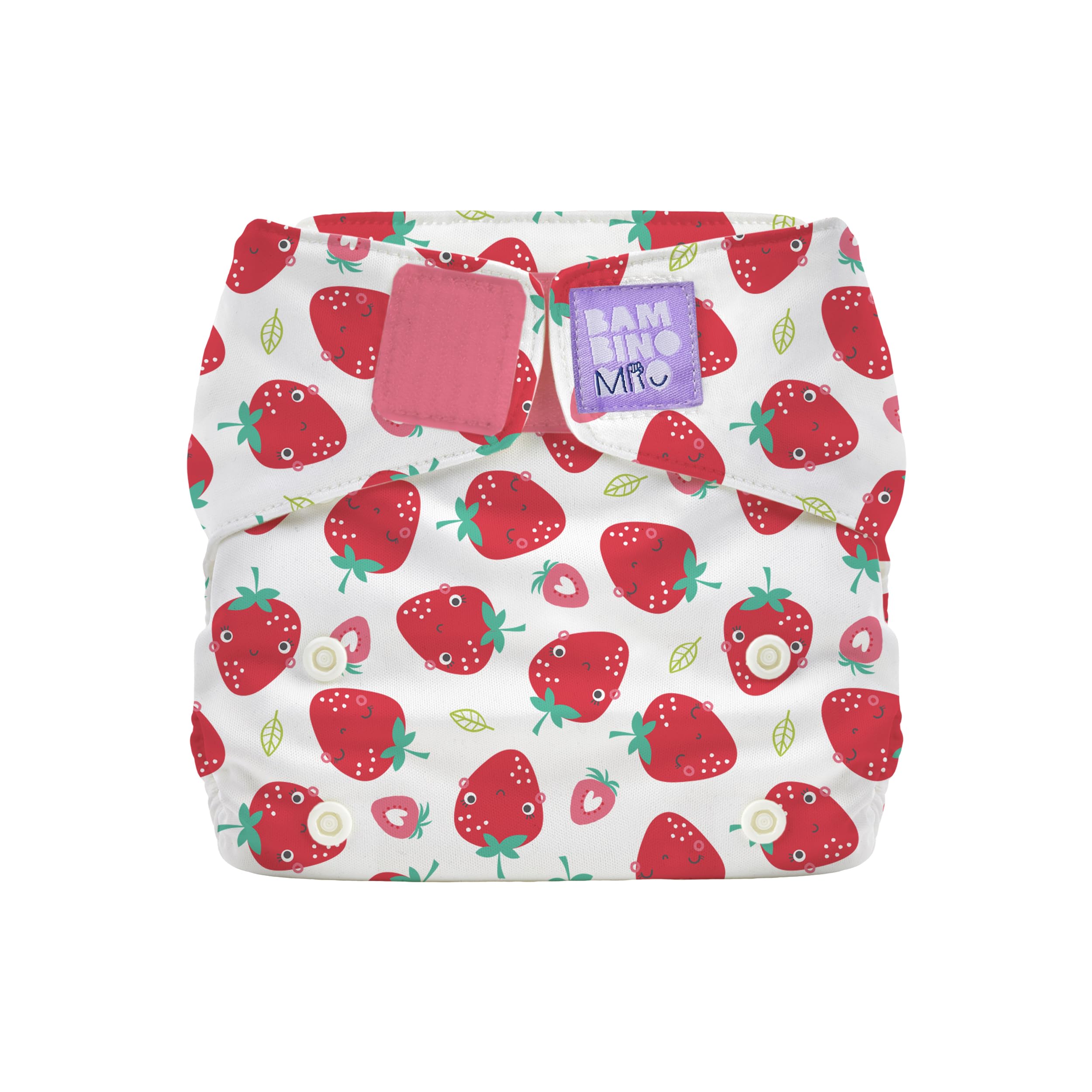 Bambino Mio, Miosolo Classic All-in-One Reusable Nappy, Eco Chemical Free Nappy (Strawberry Cream, One Size)