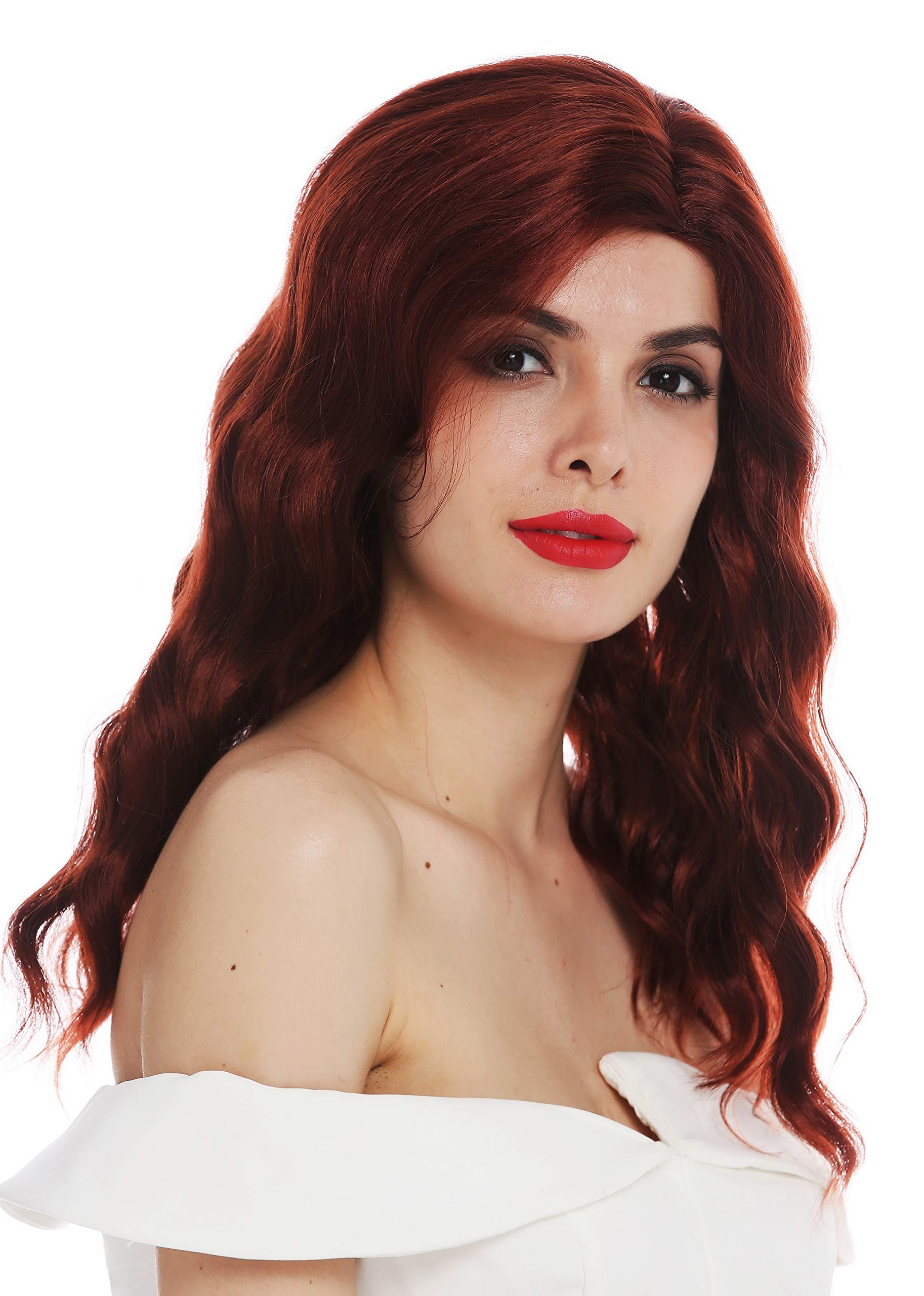 WIG ME UP - VK-58-35 wig women's wig long parting noble wavy waved Balayage highlights Hollywood diva reddish brown