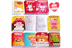Eternity sky 54PCS Valentines Coloring Book for Kids-Valentine's Day Goodie Bag Stuffer Filler Gift School Classroom Activity Party Favors Supplies
