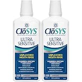 CloSYS Ultra Sensitive Mouthwash, 32 Oz, 2 Pack, Alcohol Free Mouthwash | Unflavored Mouth Wash, Dye Free, pH Balanced, Helps Soothe Entire Mouth