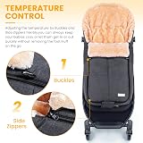 Orzbow Universal Footmuff for Stroller Dark Grey Warm Faux Sheepskin Liner view 3