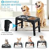IOKHEIRA Raised Dog Bowls with Stand 4 Height Adjustable 2 Bowls view 2