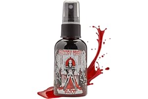 Fake Blood Makeup Spray - For Theater and Costume or Halloween Zombie, Vampire and Monster Dress Up - By Bloody Mary (Medium - 2 oz)