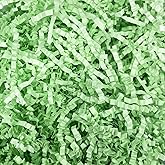 Tisspoms 1LB Light Green Crinkle Cut Paper Shred Filler, Paper Shreds for Basket Fillers, Birthday, Gift Wrapping, Anniversary, Wedding, Halloween, Thanksgiving, Christmas Gift Decor Party Filler