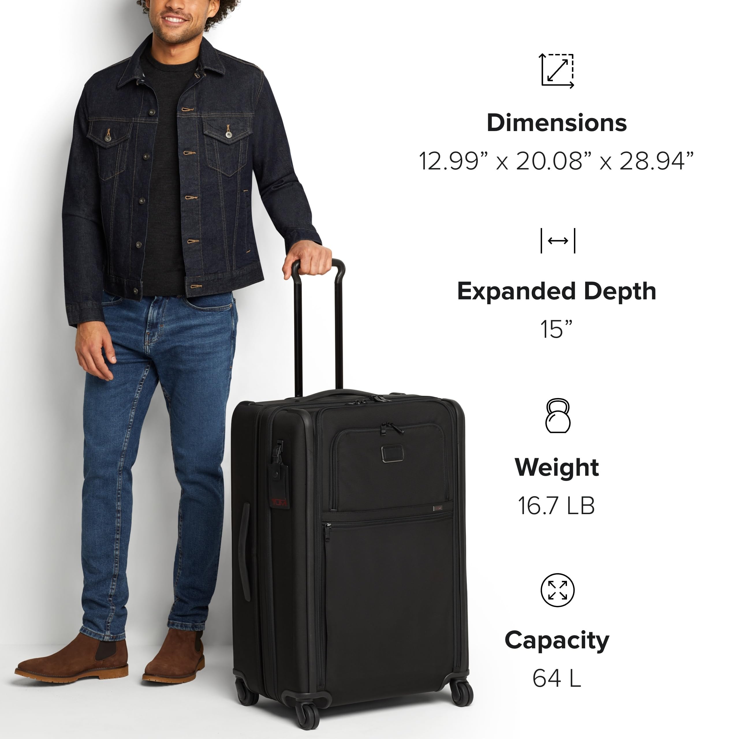 TUMI Alpha Medium Trip Expandable 4-Wheeled Packing Case - Professional Travel Rolling Luggage