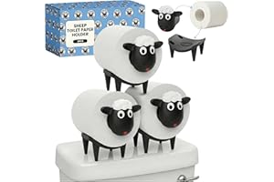 THE BIG GIGGLE FACTORY Sheep Toilet Paper Holder 3-Pack, Black Sheep Funny Bathroom Decor, Free Standing Cute Animal Toilet Paper Organizer, Unique Bathroom Accessories, Modern Farmhouse Decor, No Assembly, Gift-Ready