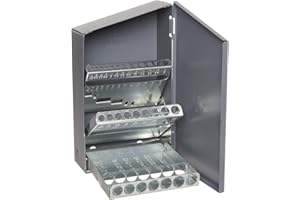 Chicago Latrobe 57804 Drill Bit Case, 29 Bit Capacity, for Inch Sizes 1/16" - 1/2" x 64ths Increments