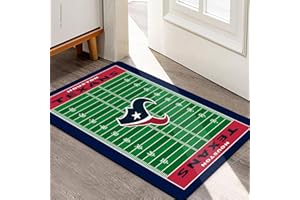 AYYQHC Football Field Design Entry Floor Mat,30" W x 18" H Red Blue Color Non-Slip Rubber Door Mat for Football Sports Fans, Home Decor Area Rug
