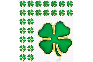 CINFAC 25/50/100/200 pieces St. Patrick's Day pin small green enamel Four leaf clover lapel pin brooches pins badge Ireland Irish Souvenir gift bulk