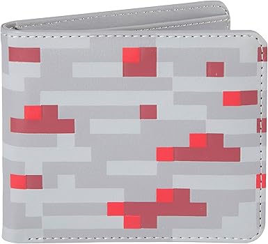 Amazon Com Jinx Minecraft Redstone Ore Bi Fold Wallet Multi Colored One Size Clothing