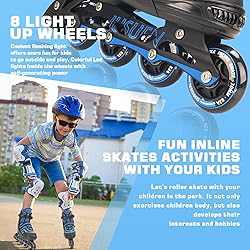JUSUEN Inline Skates for Kids,Adjustable Roller