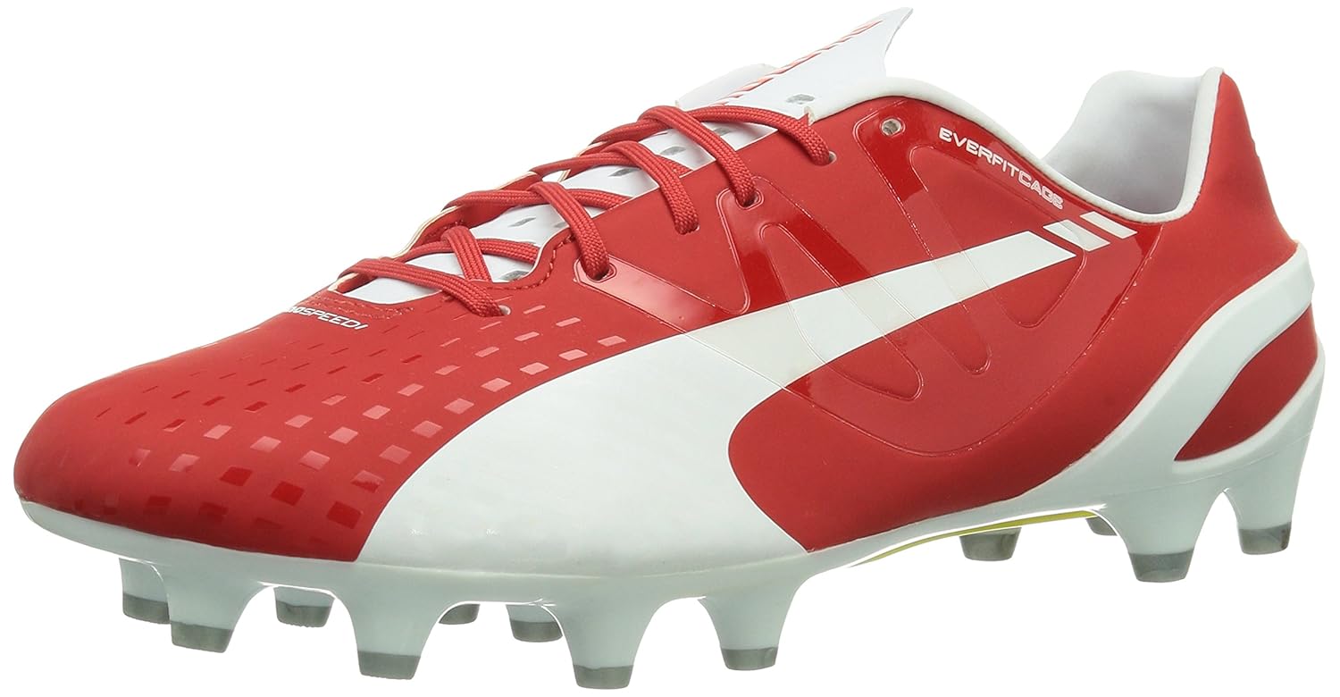 puma evospeed white red blue