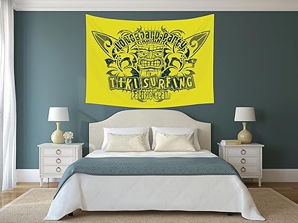 Iprint Polyester Tapestry Wall Hanging Tiki Bar Decor Tiki