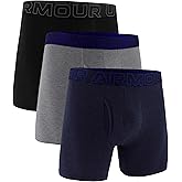Under Armour mens 3-pack Performance Cotton Boxer Brief, 6" Inseam, All-day Comfort & Ultra-soft