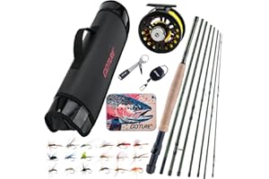 Goture 5/6wt 9ft Fly Fishing Rod and Reel Combo, 8-Sections Starter Fly Rod and Reel Kit with Waterproof Storage Bag, 5/6 Pre