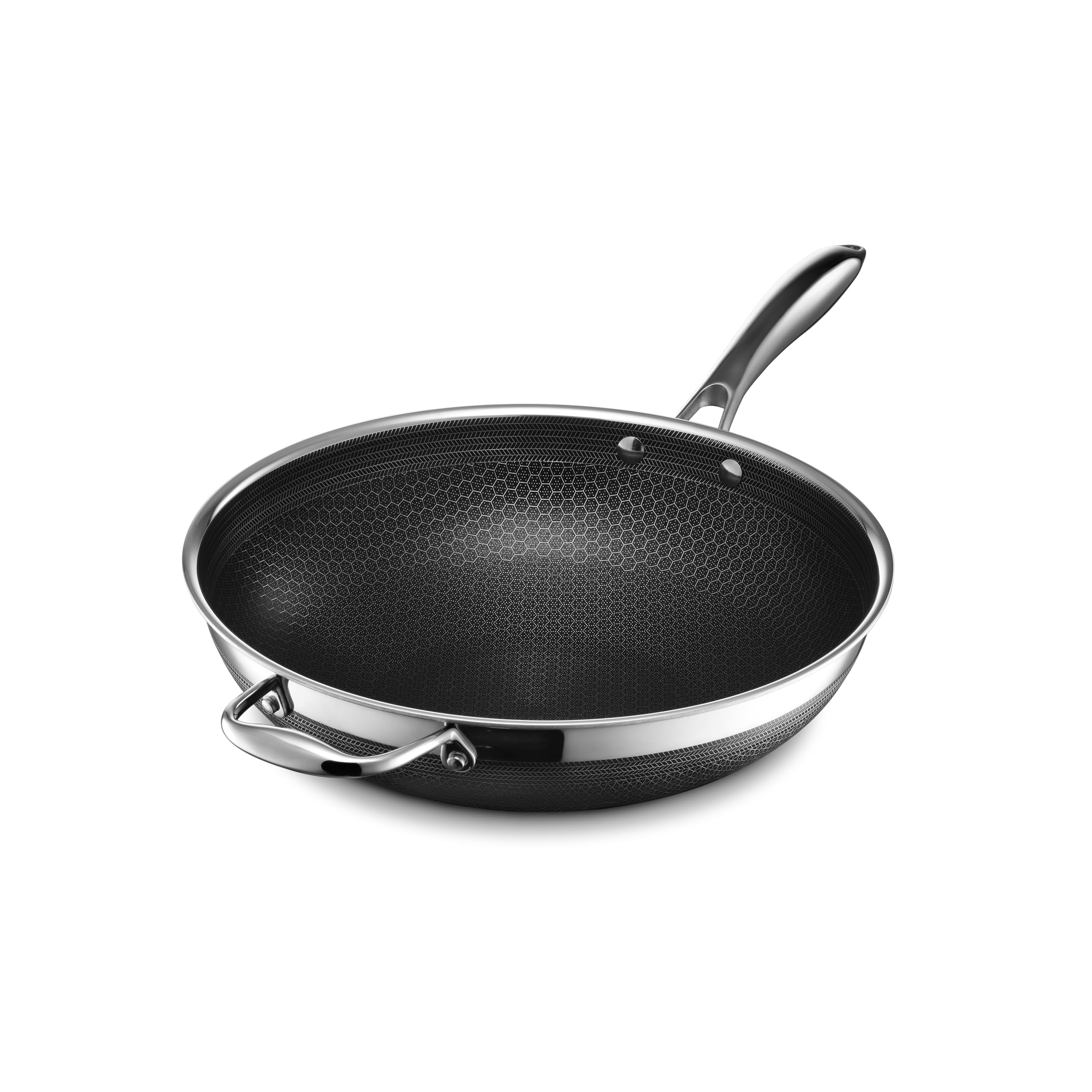 Photo 1 of **no lid***Hexclad Nonstick 12-Inch Wok, Stay-Cool Handle, Dishwasher-Friendly, Oven-Safe Up to 900°F, Induction Ready, Compatible with All Cooktops
