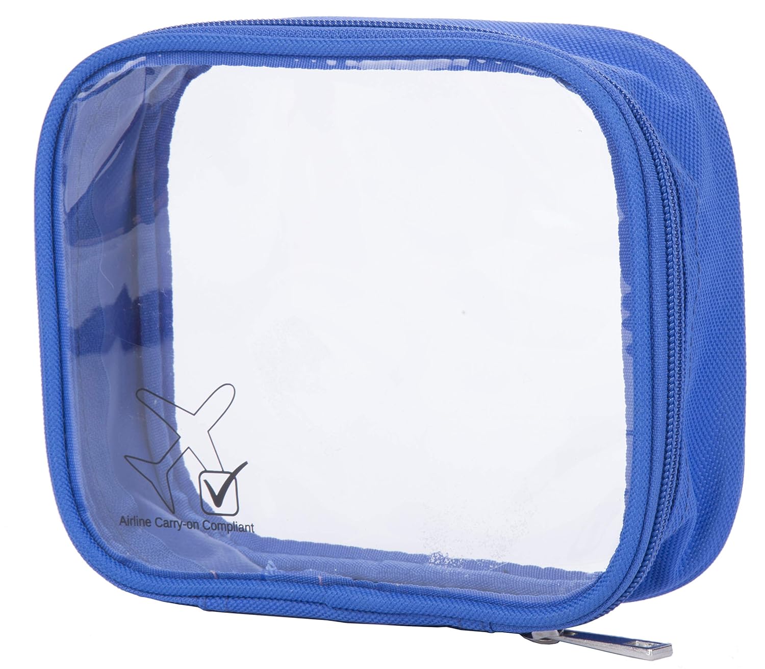 ShoutJump TSA Approved Clear Durable Toiletry Bag for Domestic/International Travel | Quart Size for 3-1-1 Compliant Toiletries/Cosmetics/Accessories in Carry-On Luggage (1-pc, Cobalt Blue)