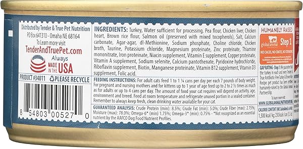 TENDER & TRUE ANTIBIOTIC-FREE TURKEY & BROWN RICE RECIPE CANNED CAT FOOD, 5.5 OZ, CASE OF 24