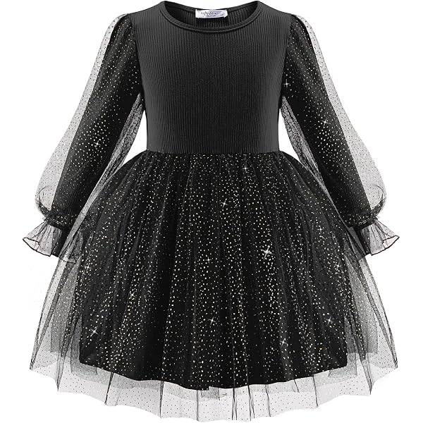 Amazon.com: Sequin Tulle Party Dress for Girls Kids & Teens Princess  Pageant Sundress，Black,4T: Clothing, Shoes & Jewelry