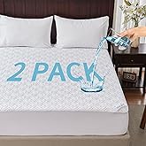 BEDLORE 2 Pack Waterproof Mattress Protector, King Size Mattress Pad with Deep Pocket 6"-18" Depth, Soft Breathable Bed Mattress Cover for Bedroom, College Dorm (White)