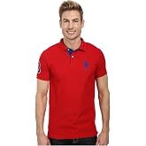 U.S. Polo Assn. Men's Short-Sleeve Polo Shirt with Applique, Casual Summer Slim Fit Polo Shirt with Contrast Color