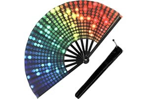 PUGPIU Fans for Line Dancing, 1 Pcs Boots On The Ground Hand Fan, Large Clacking Pop Fans That Make Sound, Women Men Foldable Clapping Handheld Fan for Line Dancing (Disco)