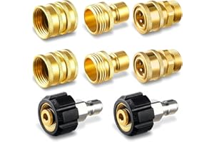 DBR TECH Pressure Washer Quick Connect Kit | M22-14mm Premium Brass Adapter Set, M22 Swivel to 3/8'' Quick Release Disconnect, 3/4 Inch Fittings for Power Washer Hose | Spray Gun Connector and Car Wash