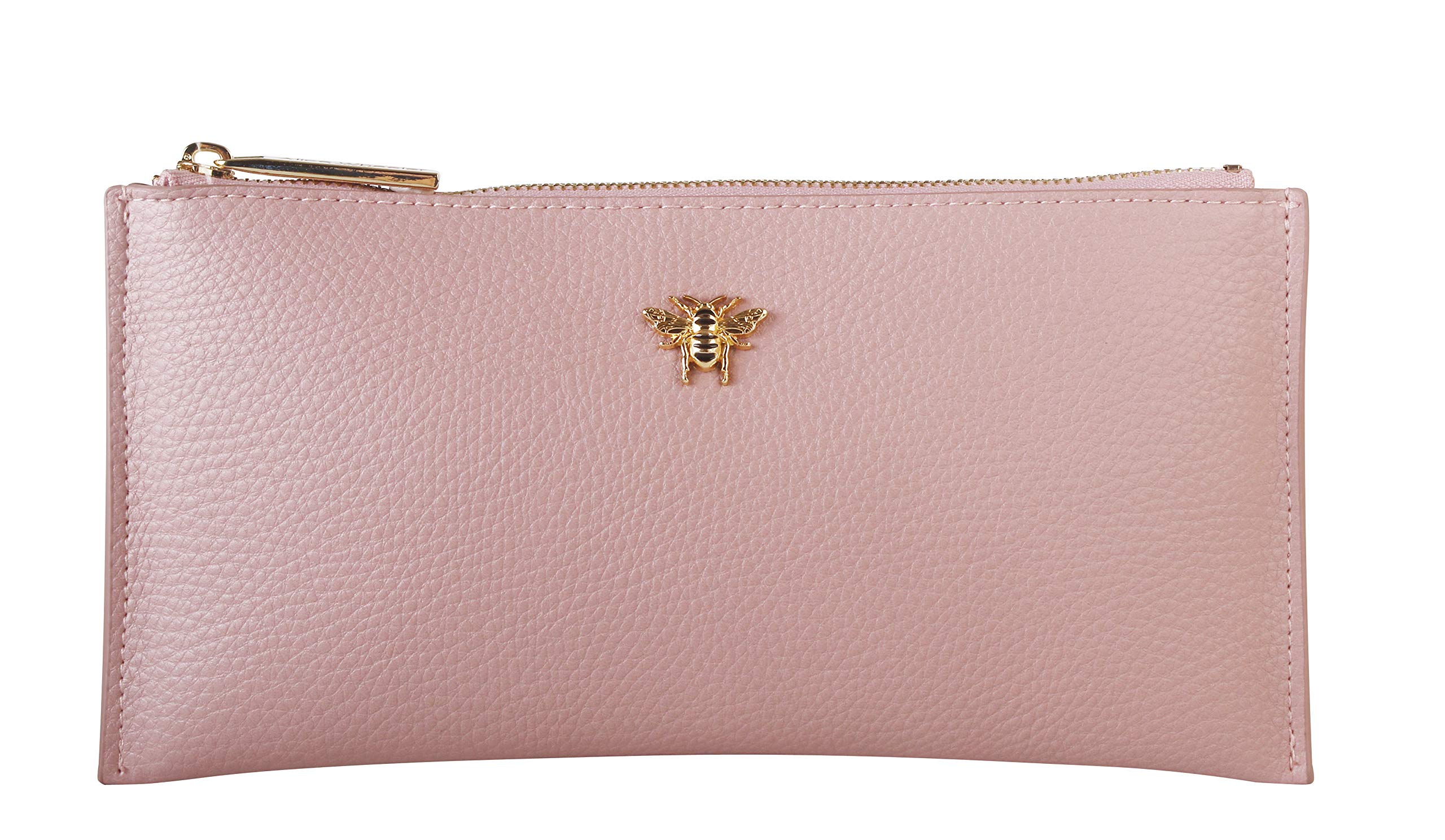 Alice Wheeler Large Slim Bumble Bee Coin and Card Purse (Pink)