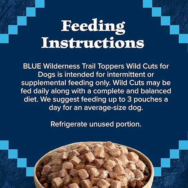 BLUE BUFFALO WILDERNESS TRAIL TOPPERS WILD CUTS WET DOG FOOD VARIETY PACK, HIGH-PROTEIN & GRAIN-FREE, MADE WITH NATURAL INGREDIENTS, CHICKEN AND BEEF FLAVORS, 3-OZ POUCHES, (12 COUNT, 6 OF EACH)