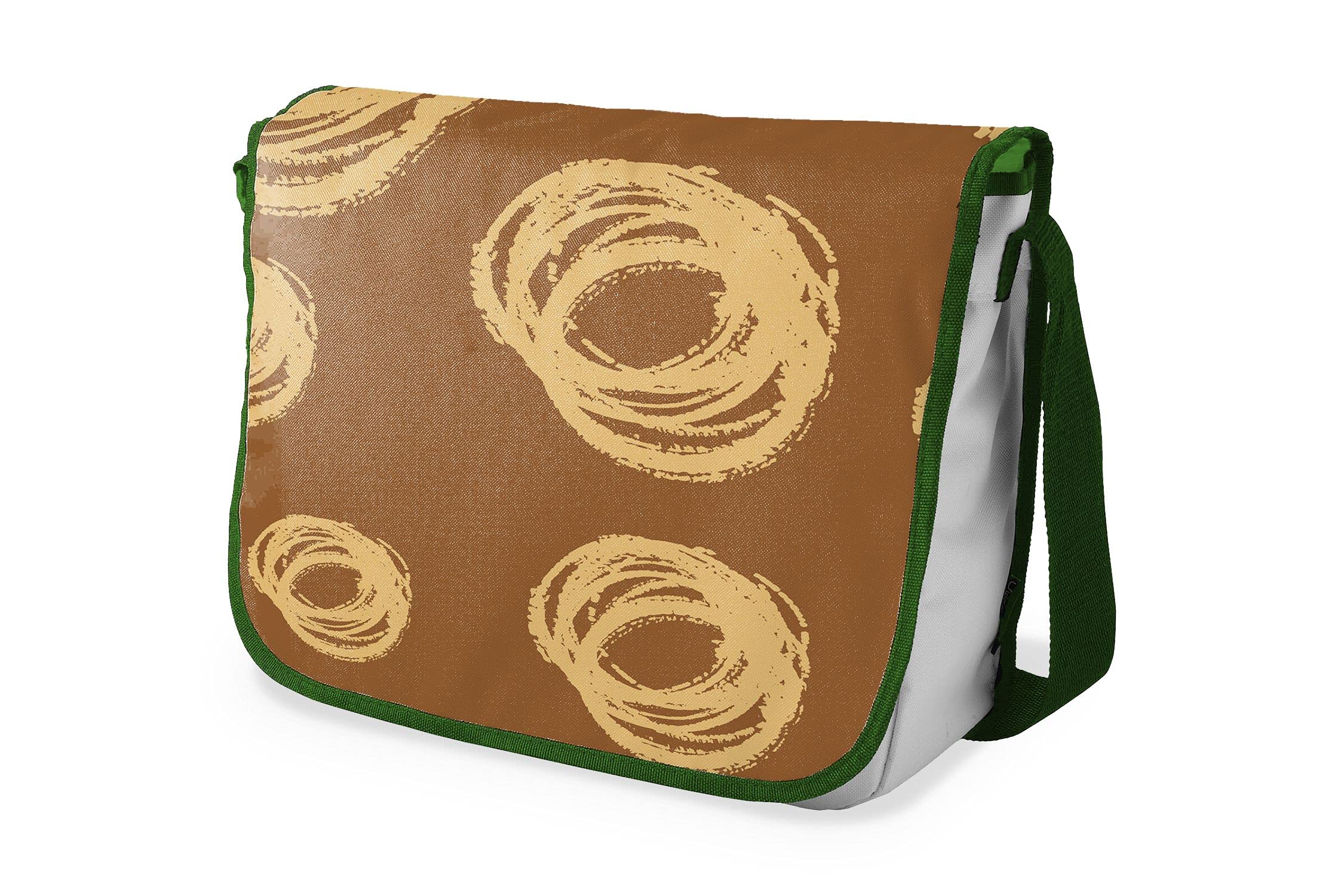 Bonamaison Digitally Printed Messenger School Bag with Khaki Strap for Students, Cross Body Bag, Courier Bag, Shoulder Bag for School, Back to School, Size: 29x36 Cm