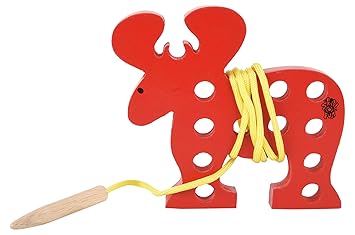 Skillofun Wooden Sewing Toy Reindeer, Multi Color