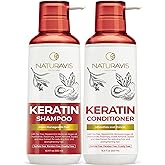 NATURAVIS Keratin Shampoo and Conditioner Set – Sulfate Free, All Hair Types – Women and Men – 16.9 Fl Oz (Pack of 2)
