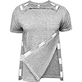 Unisex Post Shoulder Surgery Shirts for Women with All Access Stick On Fasteners Recovery Tear Away Chemo Clothing